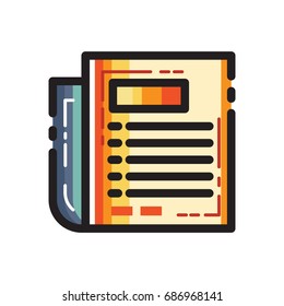 Article / News Paper Line Vector Icon Flat 