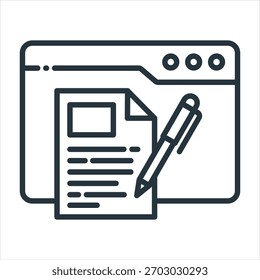 Ilustración vectorial de icono de esquema de artículo