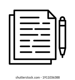 Article, pen, document, contract icon vector image. Can also be used for information technology. Suitable for use on web apps, mobile apps and print media.