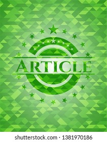 Article realistic green mosaic emblem