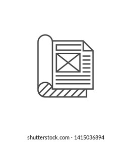 Article Related Vector Thin Line Icon. Isolated on White Background. Editable Stroke. Vector Illustration.