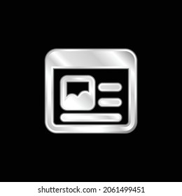 Article silver plated metallic icon