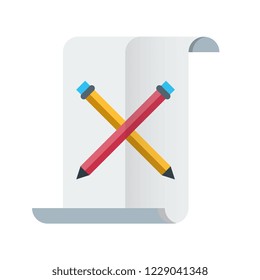 Article submission flat vector icon.