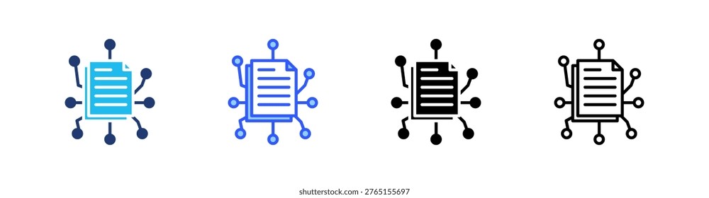 Article Syndication Multiple Style Icon Set Collection Pack Web Banner Vector