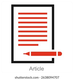 Article vector icon concept design