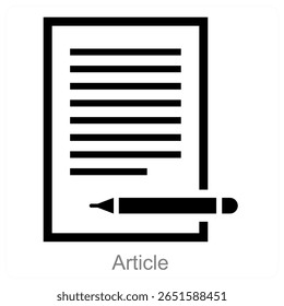 Design de conceito de ícone de vetor de artigo
