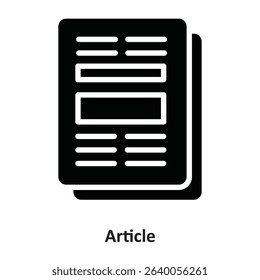 Article Vector Icon which can easily modify or edit
