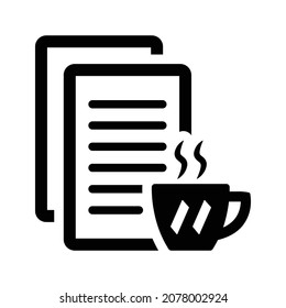 Article, write icon. Black vector graphics.