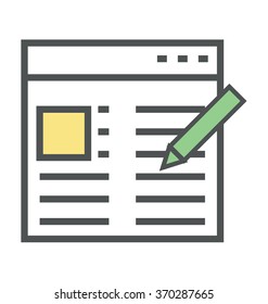 Article Writing Bold Icon Illustration