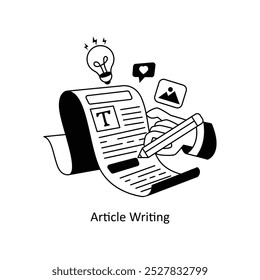 Conceptos de escritura de artículos ilustración de estilo. Archivo EPS 10