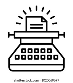 Article writing, content development line icon