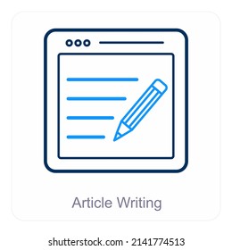 Article Writing And Education Icon Concept