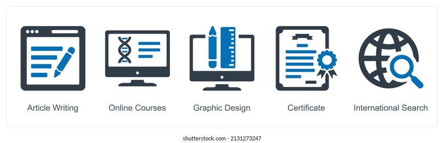 Concepto De Icono De Diseño Gráfico Y Escritura De Artículos