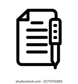 icono de escritura de artículo o logotipo símbolo de signo aislado ilustración vectorial - iconos vectoriales de estilo negro de alta calidad
