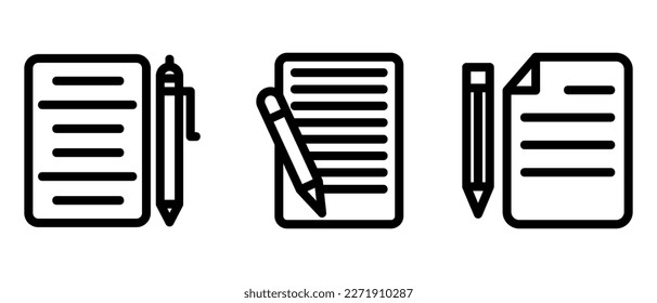article writing icon or logo isolated sign symbol vector illustration - high quality black style vector icons