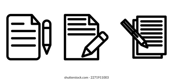 icono de escritura de artículo o logotipo símbolo de signo aislado ilustración vectorial - iconos vectoriales de estilo negro de alta calidad