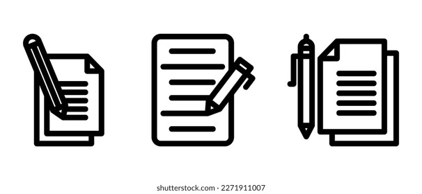 article writing icon or logo isolated sign symbol vector illustration - high quality black style vector icons