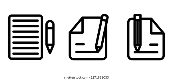 article writing icon or logo isolated sign symbol vector illustration - high quality black style vector icons