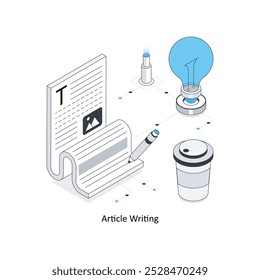 Article Writing isometric stock illustration. EPS File stock illustration
