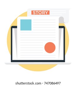 
Article, Writing marketing flat design vector illustration 
