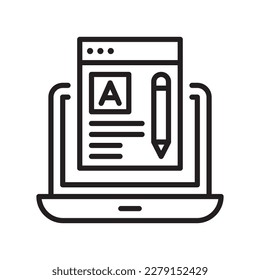 Article writing vector filled outline Icon Design illustration. SEO Development And Marketing Symbol on White background EPS 10 File