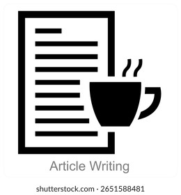Artigo Escrevendo design de conceito de ícone de vetor