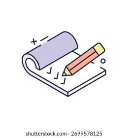 Artigo Escrevendo ícone de vetor ilustração de stock
