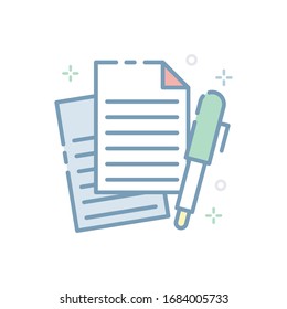 Article Writing Vector illustration. Internet and Digital Marketing Outline filled icon.