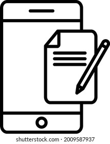 Article Writing Vector Line Icon Design
