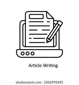 Article Writing vector  outline Icon Design illustration. Smart Home and Technology Symbol on White background EPS 10 File 