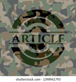 Article written on a camouflage texture. Vector Illustration. Detailed.