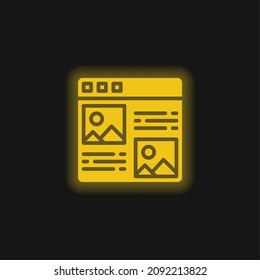 Article yellow glowing neon icon