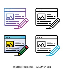 Articles icon design in four variation color