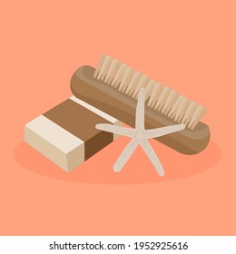 articles Of spa in dark background relax icon- Vector