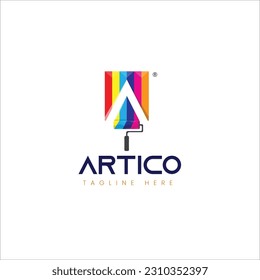 artico logo design. paint logo template