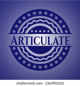 Articulate emblem with jean background