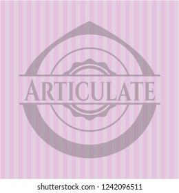 Articulate pink emblem