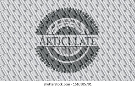 Articulate silver color emblem. Scales pattern. Vector Illustration. Detailed.