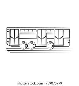 Articulated bus vehicle icon vector illustration graphic design