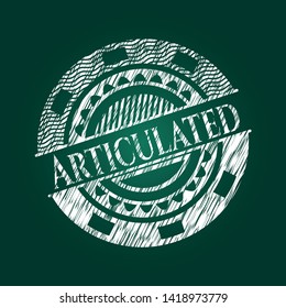 Articulated chalkboard emblem written on a blackboard. Vector Illustration. Detailed.