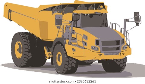 Articulated dump truck mining truck vector