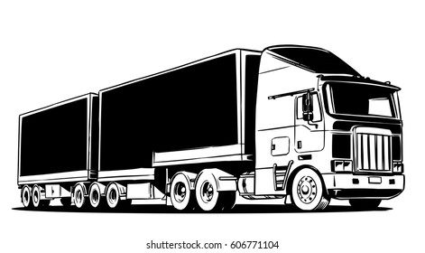 Articulated lorry with a trailer