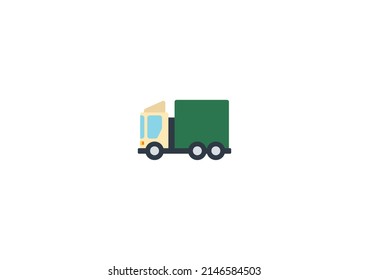 Articulated Lorry Vector Isolated Emoticon. Articulated Lorry Icon