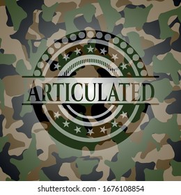 Articulated on camo texture. Vector Illustration. Detailed.