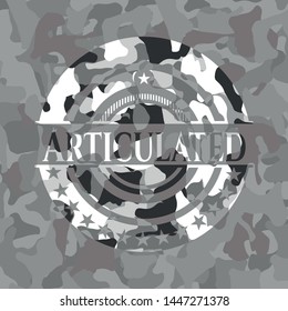 Articulated on grey camouflaged pattern