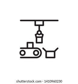 Articulated robot, conveyor robot  icon - Vector