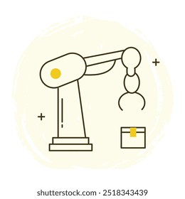 Diseño de íconos de Vector de robot articulado, brazo robótico, robots industriales, automatización, tecnología robótica, robótica, brazo mecánico