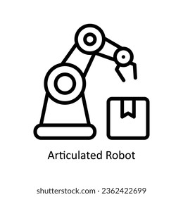 Ilustración de diseño de iconos de contorno de vector de robot articulado. Símbolo de inteligencia artificial sobre fondo blanco archivo EPS 10
