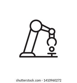 Articulated Robotic, Industrial Arm Icon - Vector