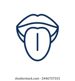 Articulation Icon. Thin Line Illustration of Mouth and Tongue Position for Clear Speech Pronunciation. Development of Children's Speaking Skills Correction of Kid's Diction.